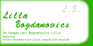 lilla bogdanovics business card